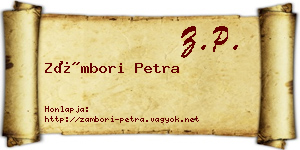 Zámbori Petra névjegykártya
