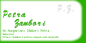 petra zambori business card