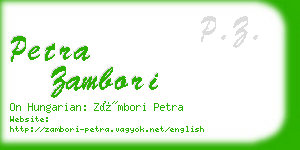 petra zambori business card